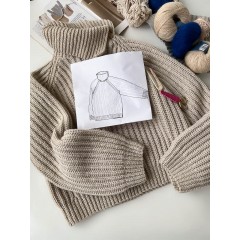 "Свитер с рукавом реглан и высоким воротником крючком" мастер-класс PDF+VIDEO